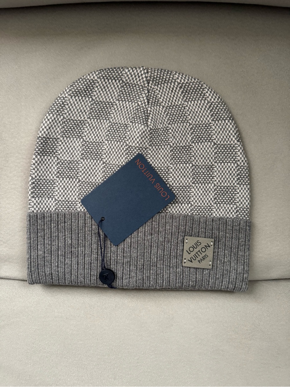 Gray Luxury Brand Knit Beanie